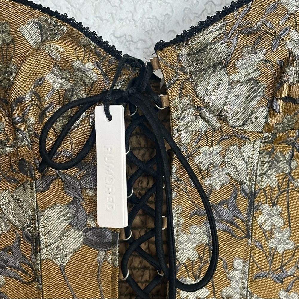 Rumored Renaissance Corset Metallic Garden Jacquard - Picture 7 of 8